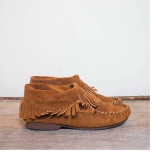 Taos Suede Moccasins in Camel 6